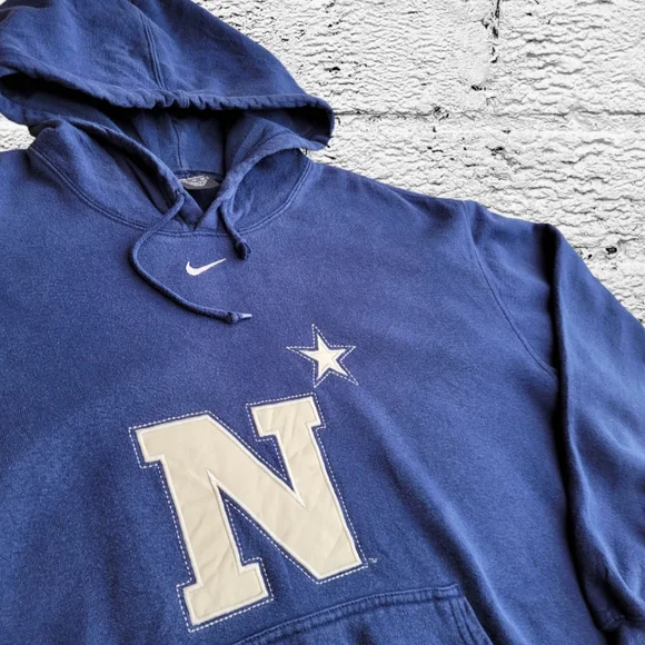 Vintage Nike US Navy Centre Swoosh Hoodie XL - Picture 3 of 6